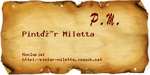 Pintér Miletta névjegykártya